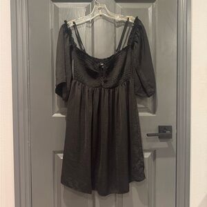 Off-the-Shoulder Black Mini Dress